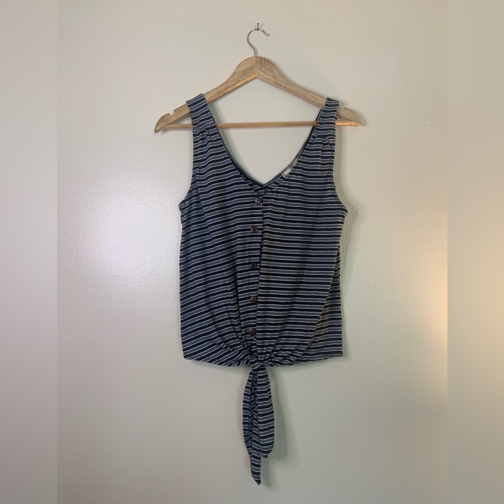 Blu Pepper Black & White Striped Tank Top Size Small